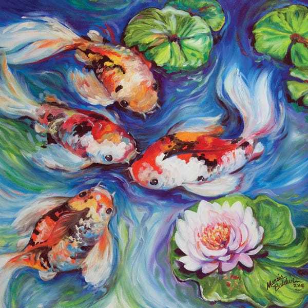 Koi: Happiness Koi Dance by Marcia Baldwin