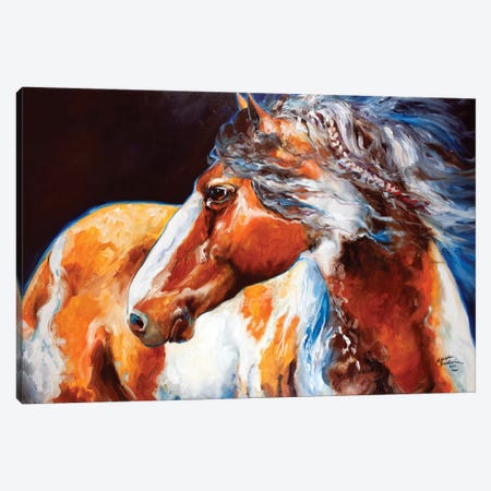 Mohican Indian War Horse Canvas Print #BDN41} by Marcia Baldwin Canvas Wall Art