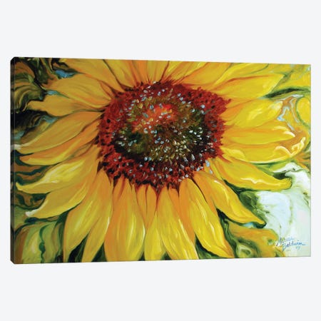 Sundown Sunflower Canvas Print #BDN54} by Marcia Baldwin Canvas Wall Art
