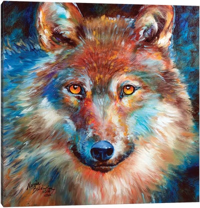 Timber Wolf Abstract Canvas Art Print - Marcia Baldwin