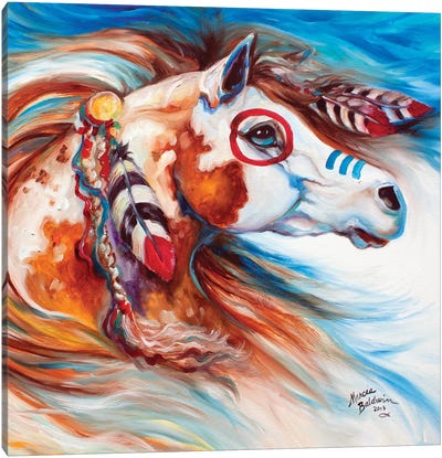Wind Of Thunder Indian War Horse Canvas Art Print - Marcia Baldwin