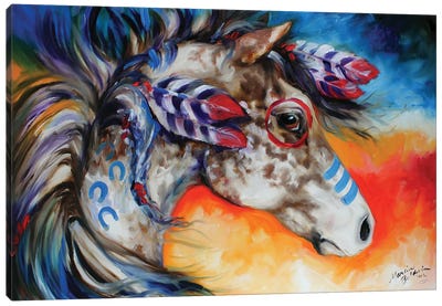 Appaloosa Indian War Horse Canvas Art Print - Native American Décor