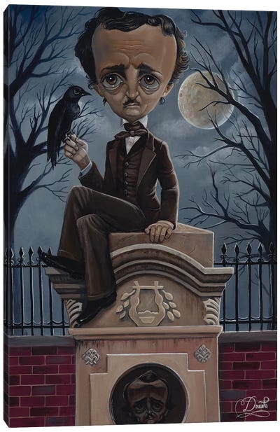Ghost Poe Canvas Art Print - Pop Surrealism & Lowbrow Art