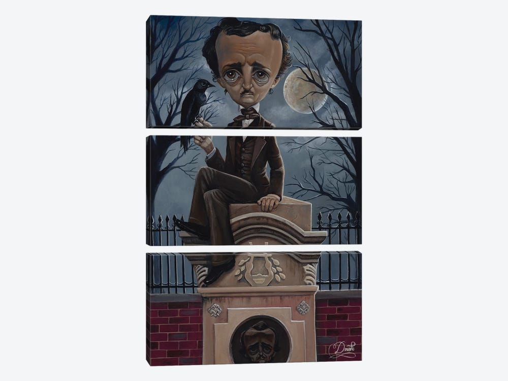 Ghost Poe by Bob Doucette 3-piece Canvas Wall Art
