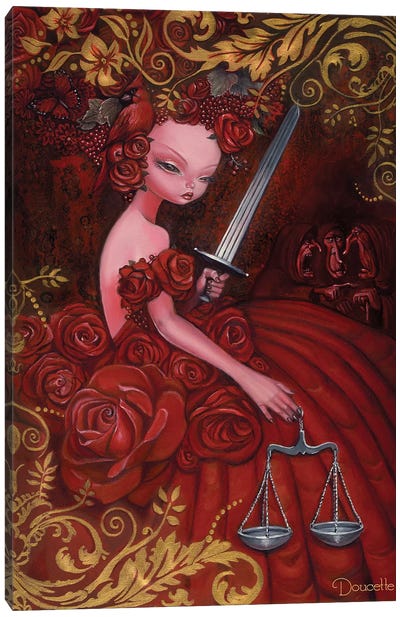 Justice Canvas Art Print - Lowbrow Femme Fatales