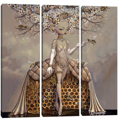 The Gift Of Honey Canvas Art Print - 3-Piece Animal Art