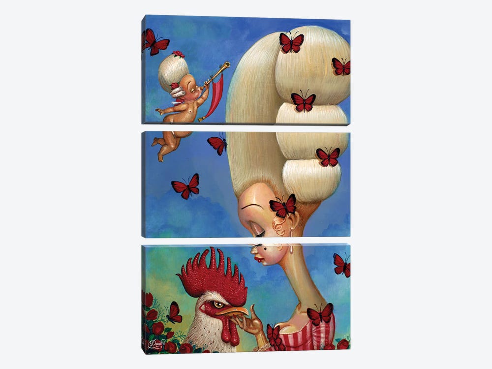 Cock-A-Doodle by Bob Doucette 3-piece Canvas Artwork