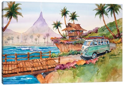 Tropical Trippin Canvas Art Print - Volkswagen