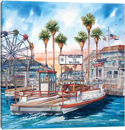 Welcome To Balboa Canvas Art Print - Gull & Seagull Art