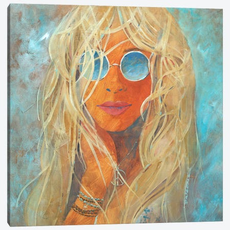 Blonde Hippie Girl Canvas Print #BDR122} by Bill Drysdale Canvas Art Print