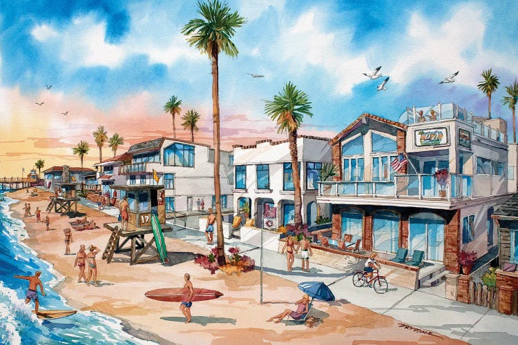 Newport Beach Vibes by Bill Drysdale wall art