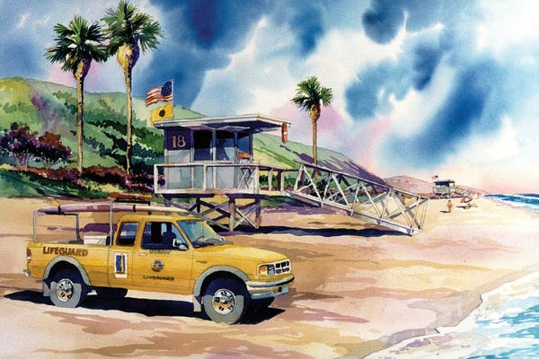 Bill Drysdale: Will Rogers Beach by Bill Drysdale