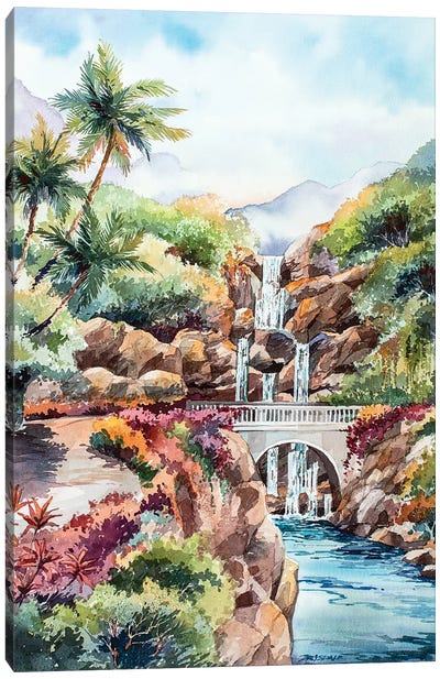 Hana Highway Canvas Art Print - Waterfall Art