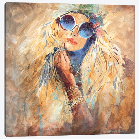 Hippie Girl Canvas Print #BDR18} by Bill Drysdale Art Print