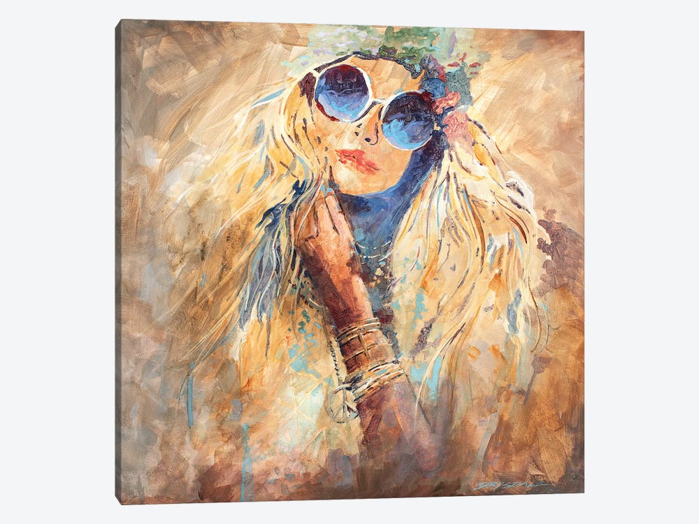 Hippie Girl by Bill Drysdale 1-piece Canvas Art Print