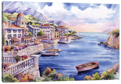 Italian Harbor Canvas Art Print - Bill Drysdale