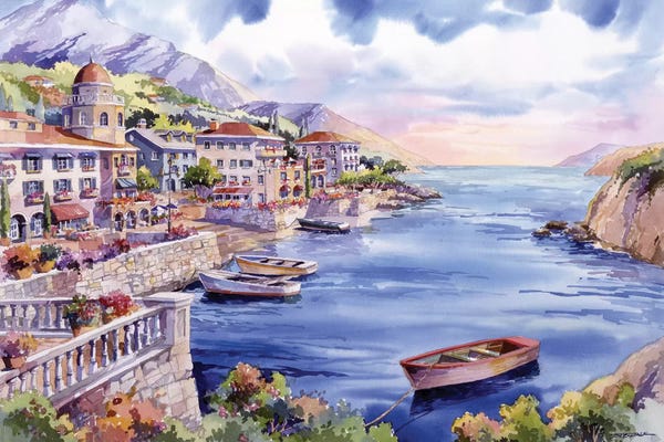 Coastal Villages & Towns: Italian Harbor by Bill Drysdale