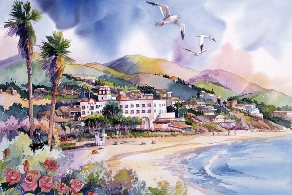 Large Coastal Art - Canvas Prints: Laguna Roses by Bill Drysdale