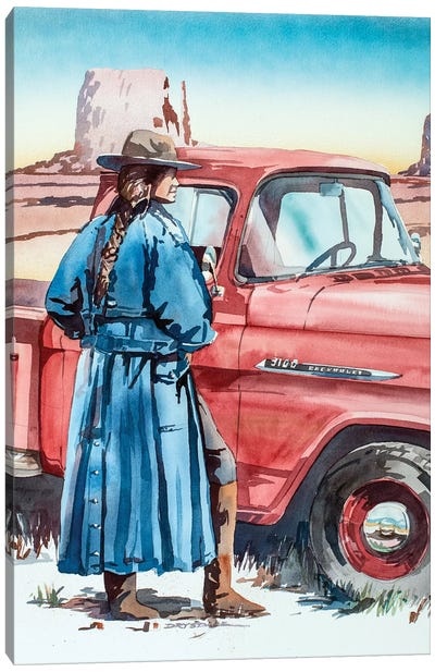 Old Red Canvas Art Print - Chevrolet