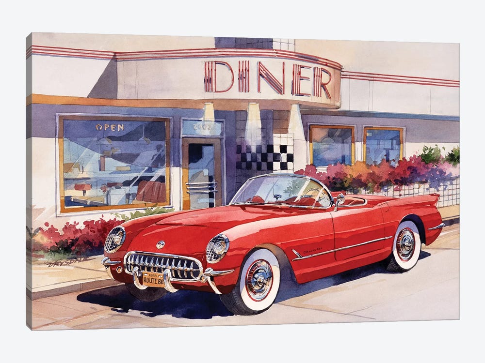 Red Corvette by Bill Drysdale 1-piece Canvas Art Print