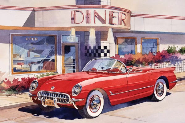 Chevrolet: Red Corvette by Bill Drysdale
