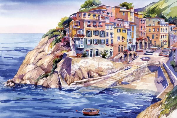 Coastal Villages & Towns: Riomaggiore Italy by Bill Drysdale