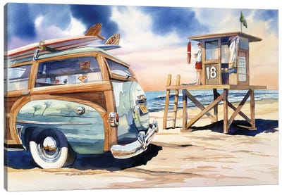 Surf Watch Canvas Art Print - Bill Drysdale