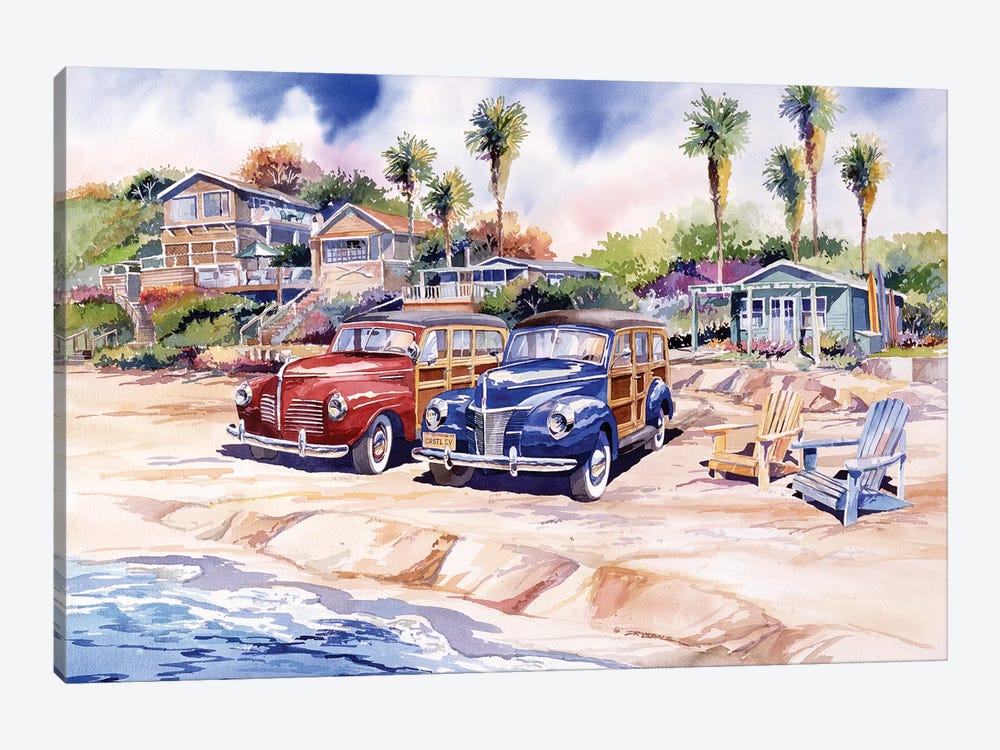 Two Woodies At Crystal Cove by Bill Drysdale 1-piece Art Print