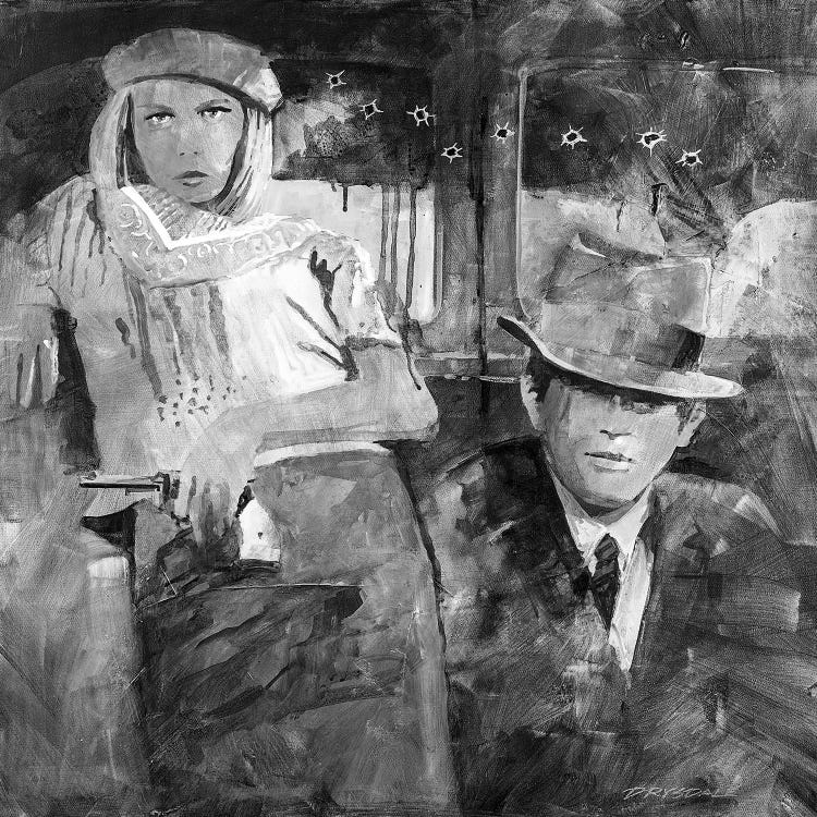 Bonnie And Clyde In Black And White by Bill Drysdale wall art