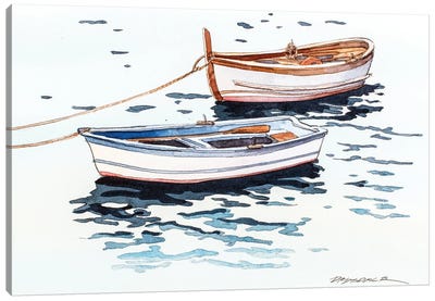 Vernazza Boats Canvas Art Print - Bill Drysdale