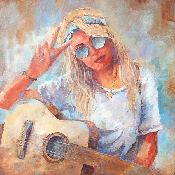 Guitars: Peace And Love Square by Bill Drysdale