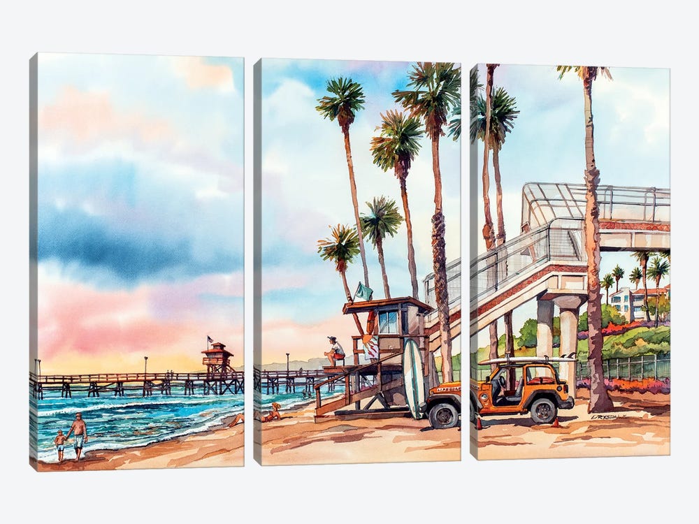 T Street San Clemente by Bill Drysdale 3-piece Canvas Artwork