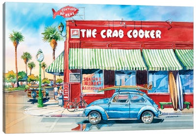 Crab Cooker Canvas Art Print - Bill Drysdale