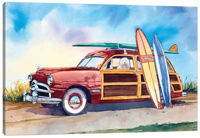 Shaggy Surfer Canvas Art Print - Surfing Art