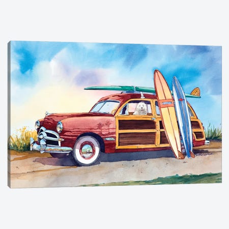 Shaggy Surfer Canvas Print #BDR94} by Bill Drysdale Canvas Wall Art