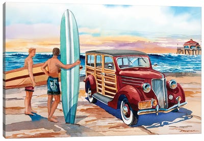 Surfin' HB Canvas Art Print - Bill Drysdale