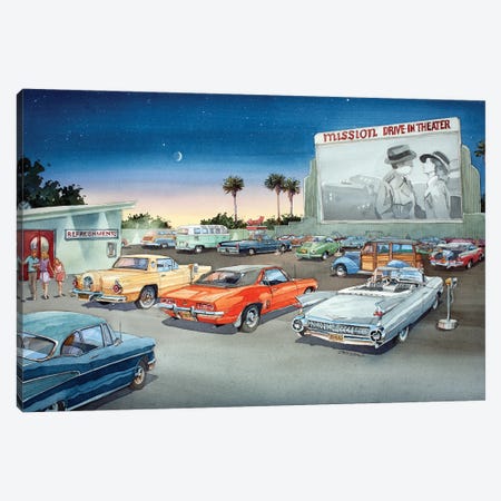 Classic Drive In Canvas Print #BDR99} by Bill Drysdale Art Print