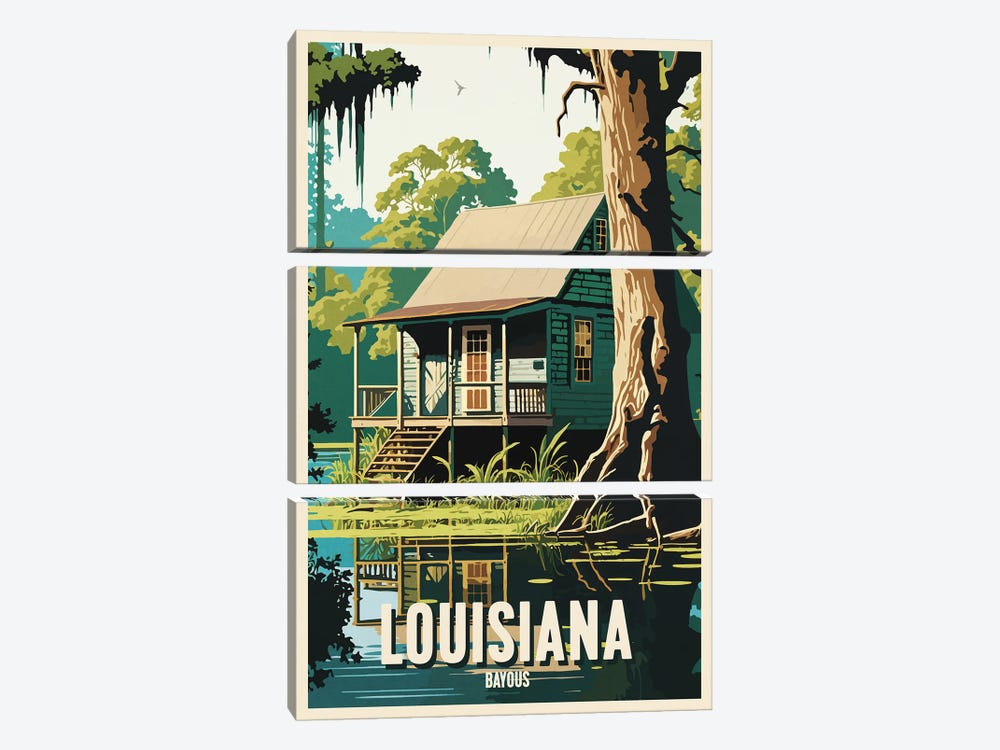 Louisiana's Bayous by ArtBird Studio 3-piece Canvas Print