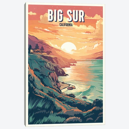 Big Sur - California Canvas Print #BDS36} by ArtBird Studio Canvas Print