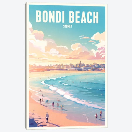 Bondi Beach - Sydney Canvas Print #BDS37} by ArtBird Studio Art Print