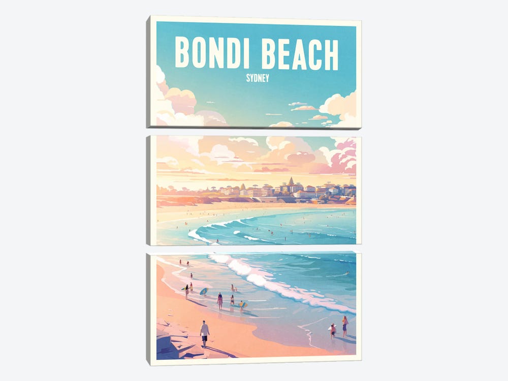 Bondi Beach - Sydney by ArtBird Studio 3-piece Canvas Print