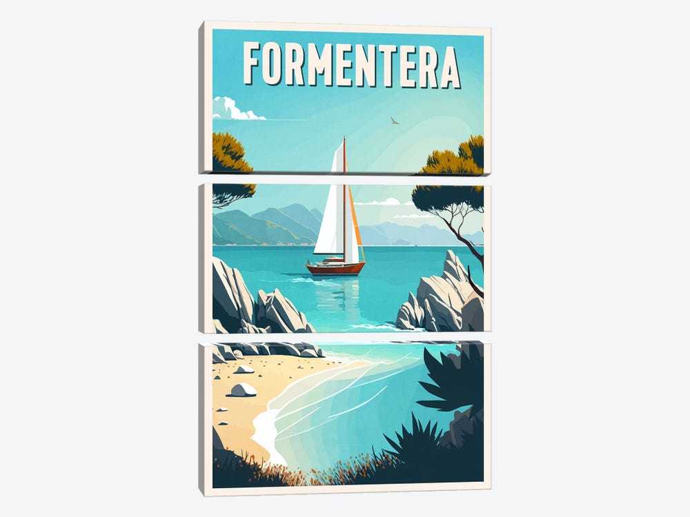 Formentera by ArtBird Studio 3-piece Canvas Art Print