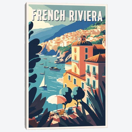 French Riviera Canvas Print #BDS41} by ArtBird Studio Canvas Print