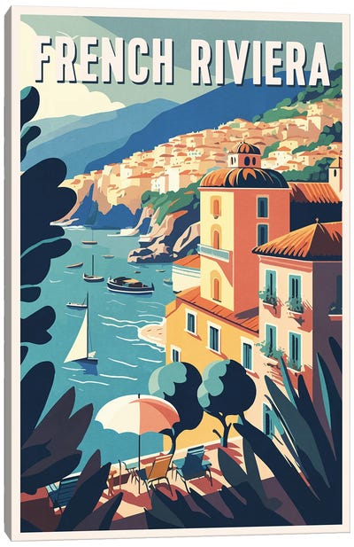 French Riviera Canvas Art Print - ArtBird Studio