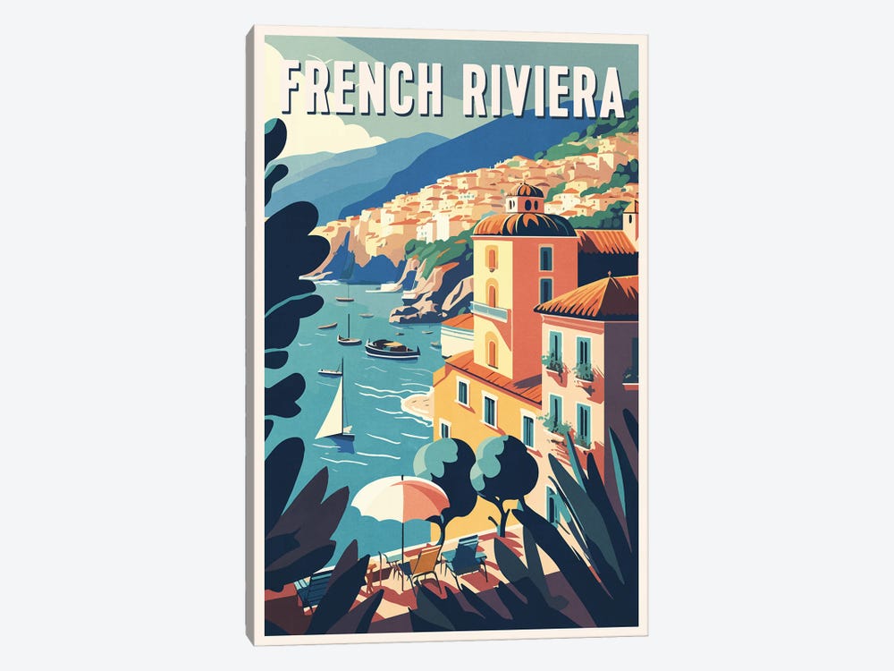 French Riviera by ArtBird Studio 1-piece Canvas Art