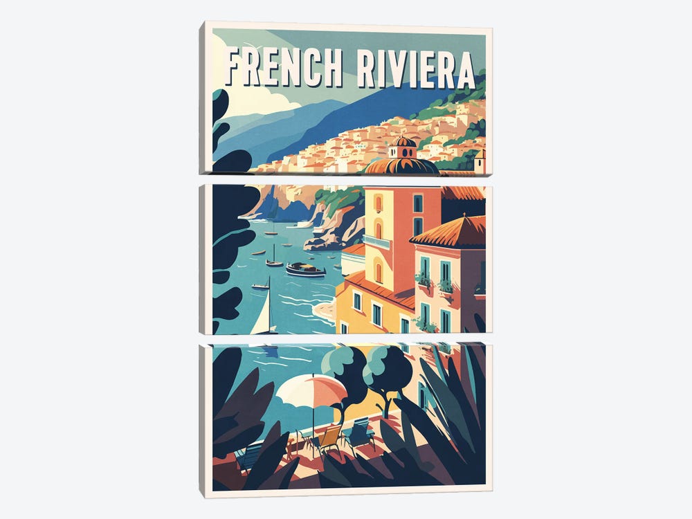 French Riviera by ArtBird Studio 3-piece Canvas Wall Art