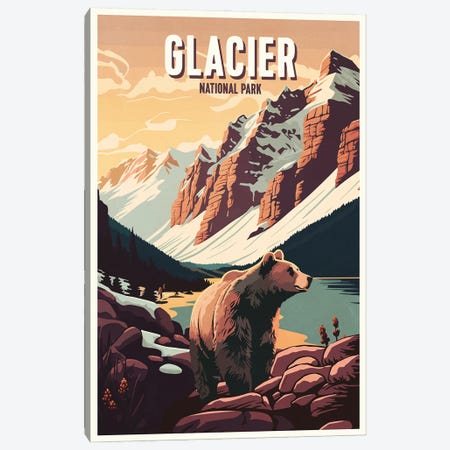 Glacier National Park Canvas Print #BDS42} by ArtBird Studio Art Print