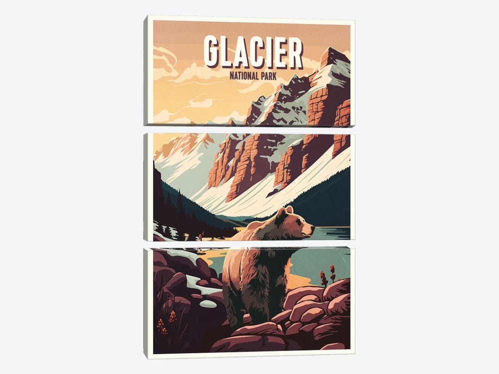 Glacier National Park by ArtBird Studio 3-piece Canvas Print
