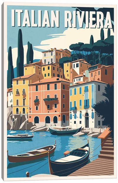 Italian Riviera Canvas Art Print - ArtBird Studio
