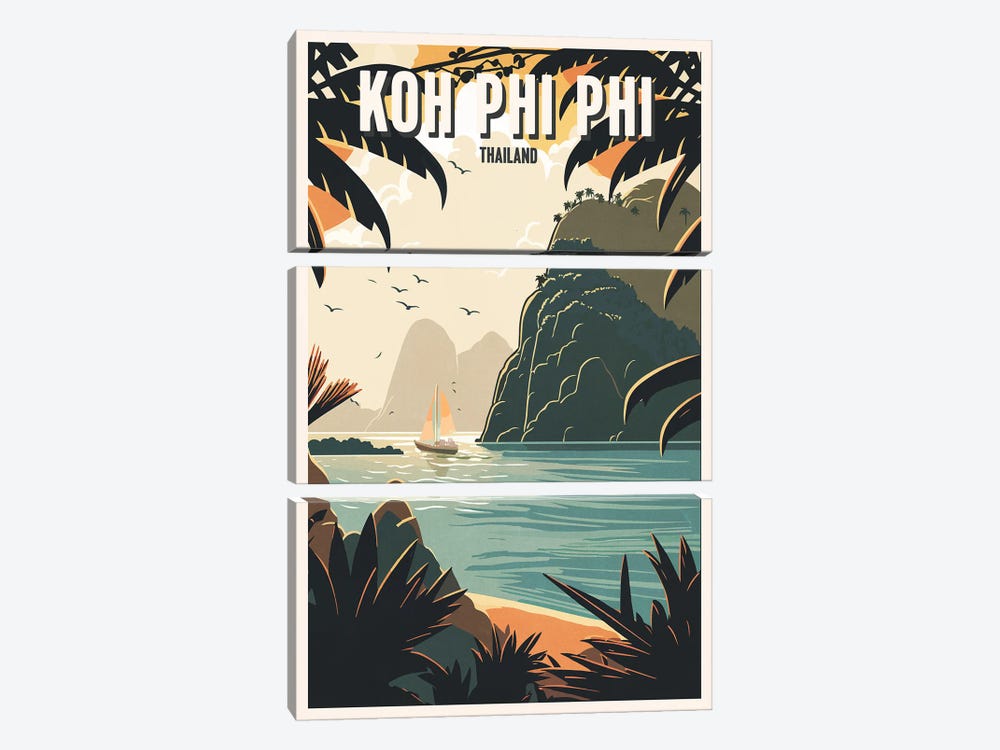 Koh Phi Phi - Thailand by ArtBird Studio 3-piece Canvas Art Print